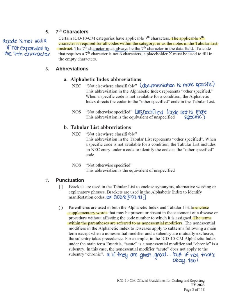 2023 ICD10CM Annotated Guidelines with 2024 updates Legacy Medical