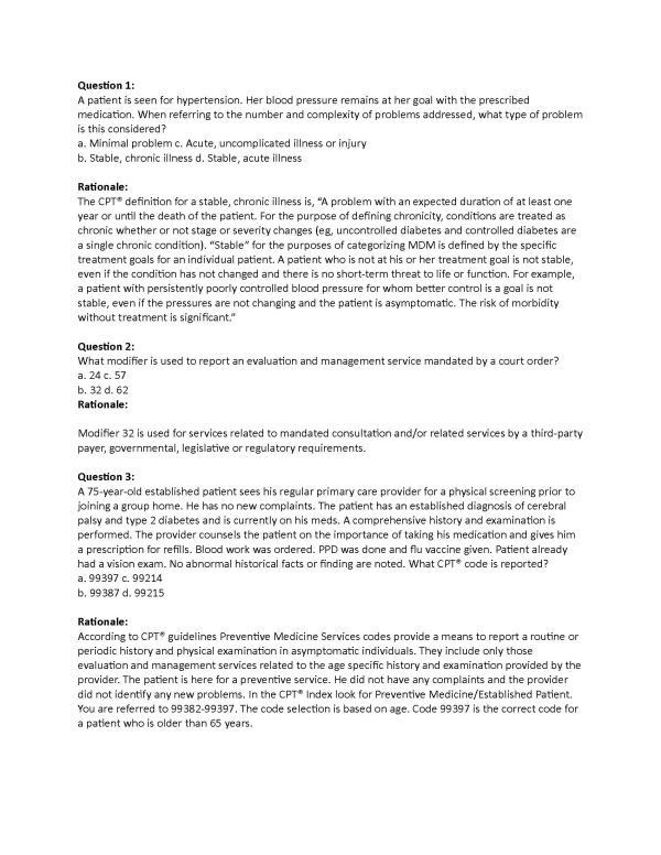 CPC Practice Exam: Evaluation & Management (55 Questions) - Image 2