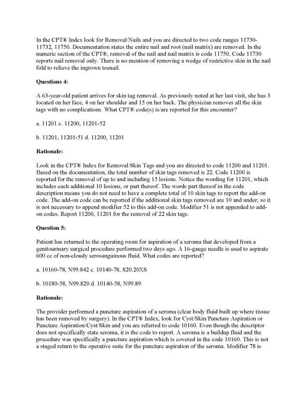 CPC Practice Exam: Integumentary 10000 Series (55 Questions) - Image 3