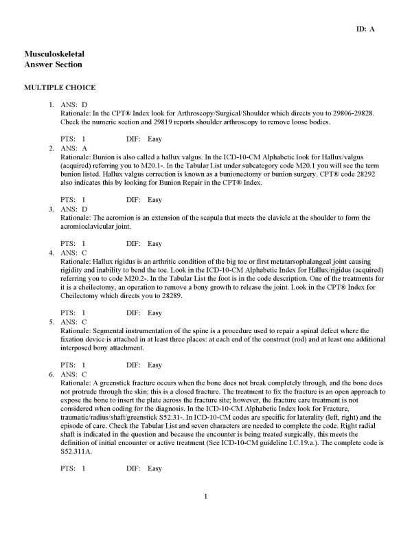 CPC Practice Exam: Musculoskeletal 20000 Series (55 Questions) - Image 3